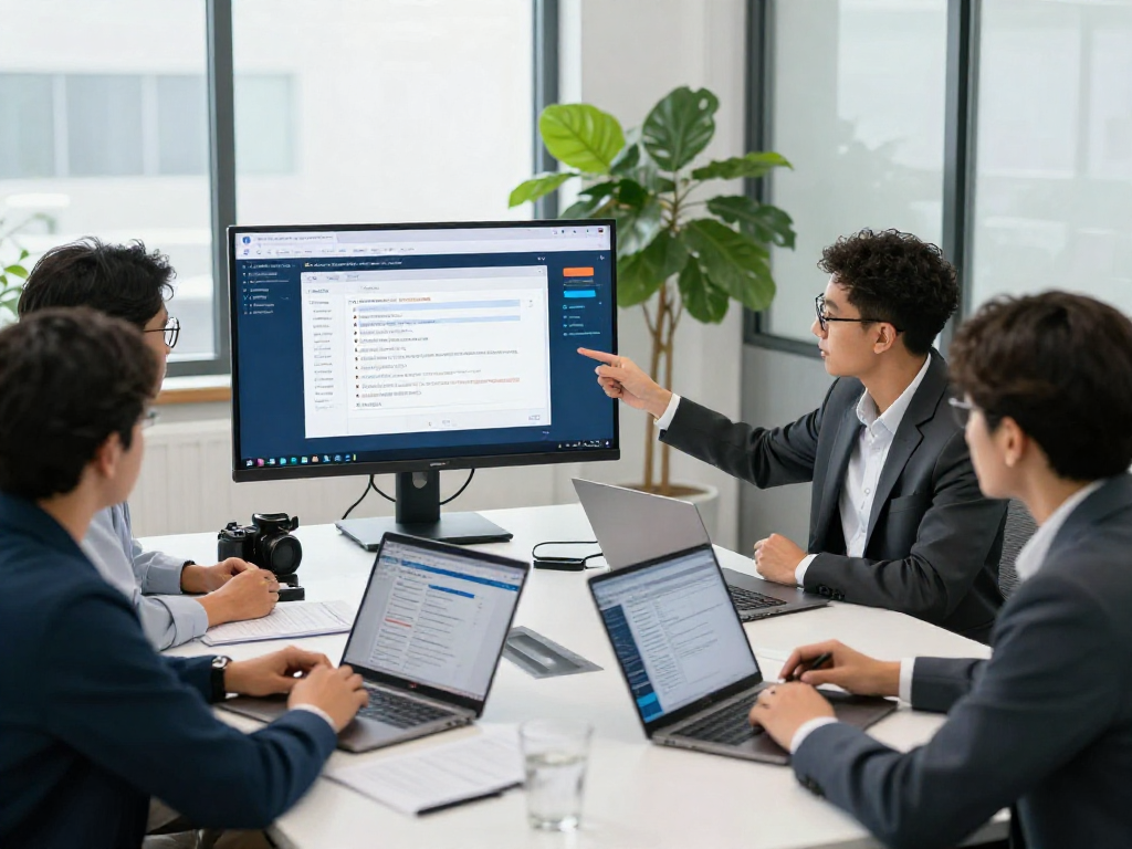 Team collaborating on document fraud detection tools in a modern office setting.