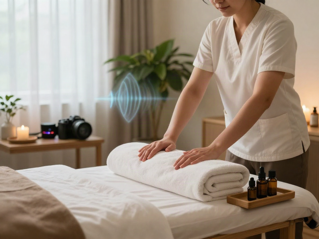 Experience 군포출장안마 in a serene massage room with soothing decor and relaxation elements.